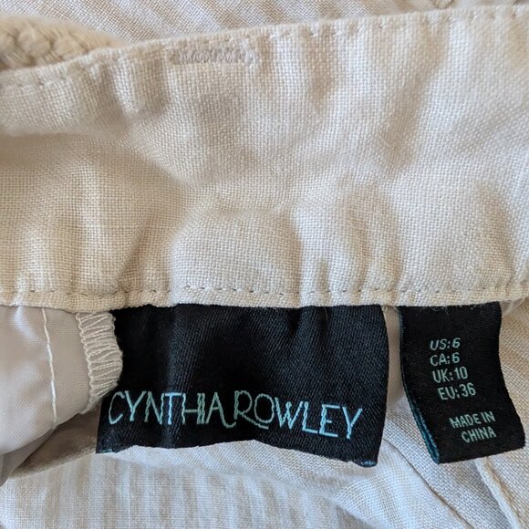 Cynthia Rowley 100% linen striped shorts - Picture 6 of 8